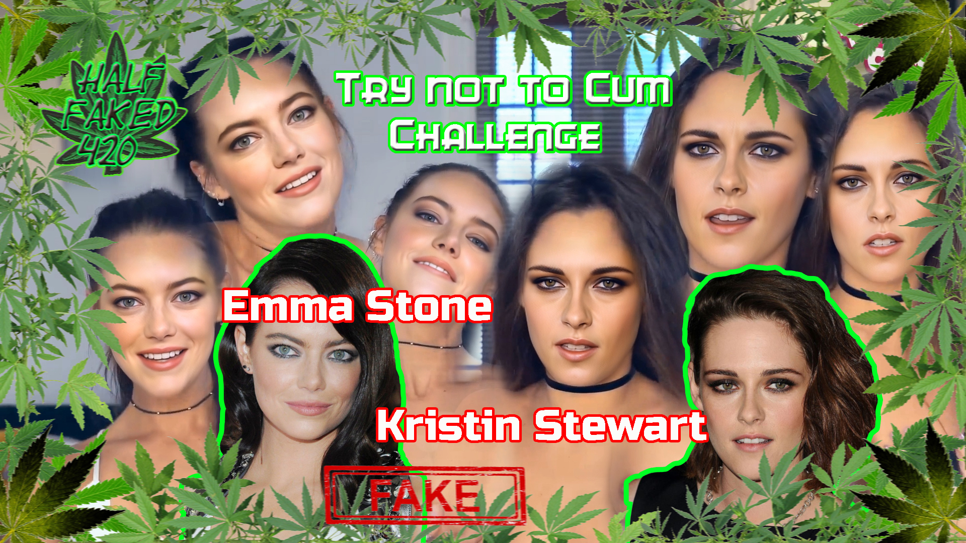 Emma Stone & Kristin Stewart - Try not to cum challenge JOI | FAKE