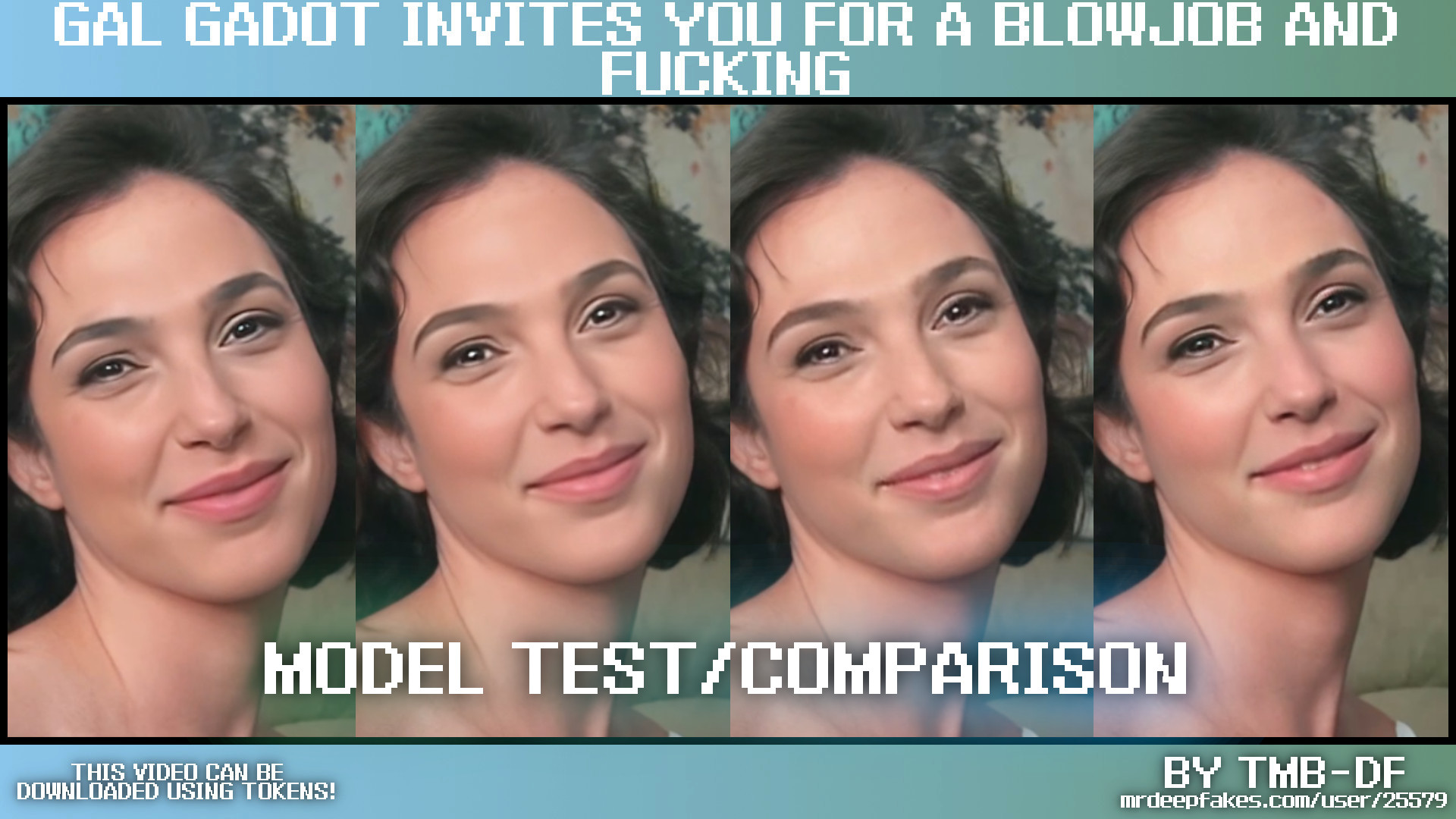 Not Gal Gadot invites you for a blowjob and fucking. POV. Model comparison.