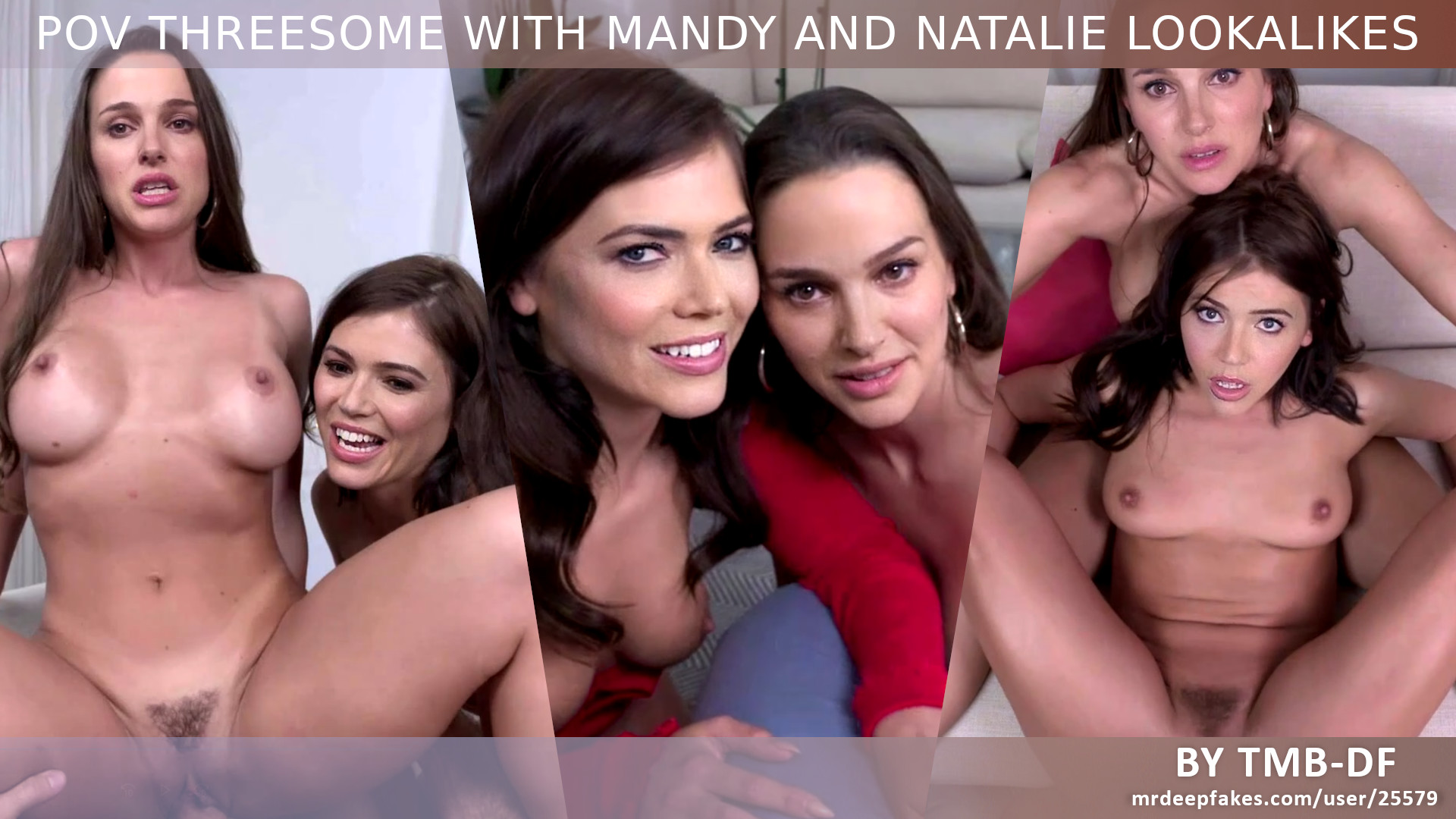 POV Threesome with Mandy Moore and Natalie Portman lookalikes - paid commission