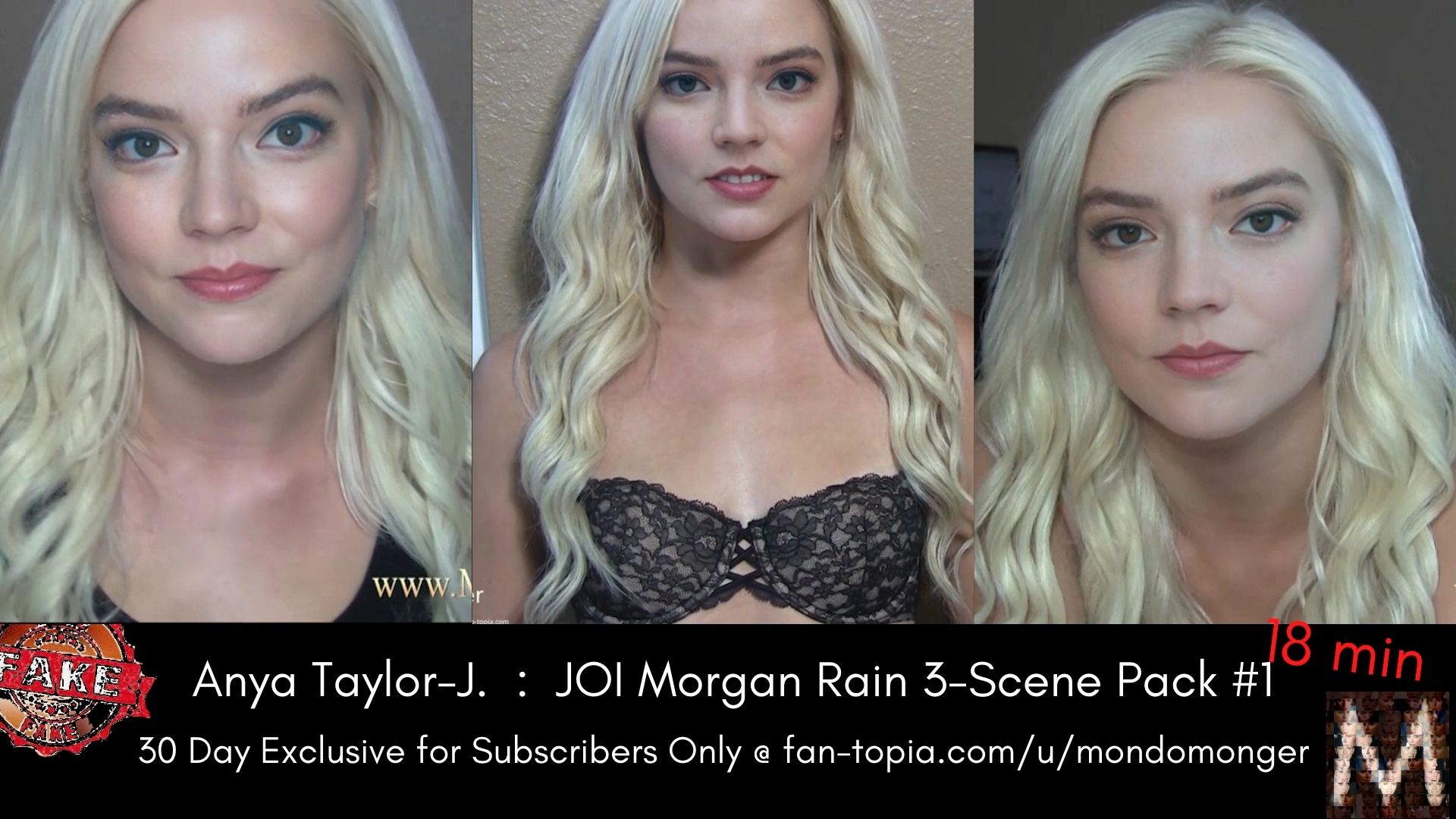 Not Anya Taylor-Joy:  18min 3 scene JOI/CEI  Morgan Rain Pack #1  (Preview)