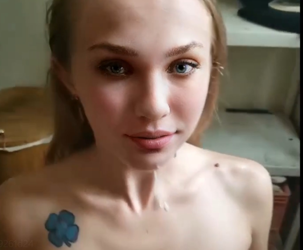 Maddie Ziegler Sucks off a thick cock and takes a facial
